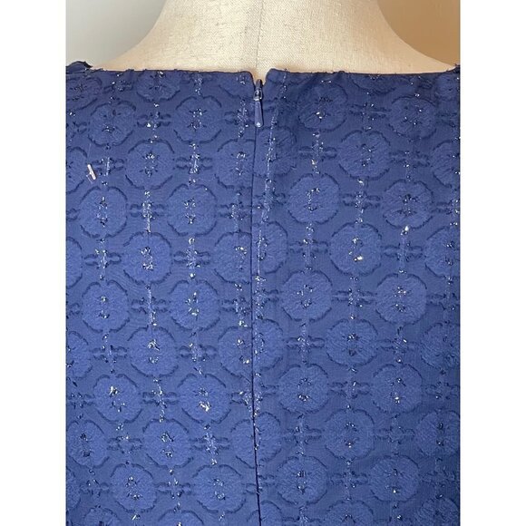 Lilly Pulitzer True Navy Tanzanian Flounce Sleeve Sheath Dress Size 00 - Picture 9 of 14